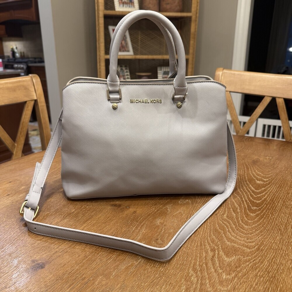 Michael Kors Light Blue Saffiano Leather Satchel